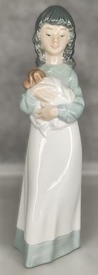 Скульптура "Девочка с собакой". Испания. Фарфор. NAO. Lladro 1990-е гг. Высота 23,5см. Без 