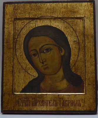 Икона "Архангел Гавриил" (оплечный). 942 Икона "Архангел Гавриил" (оплечный) . вт.пол.XIX в. 
