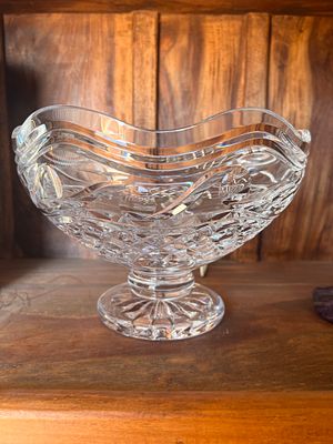 A large Waterford clear cut crystal fruit bowl.
