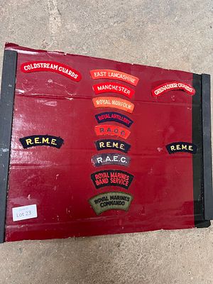 A selection of military cloth badges.