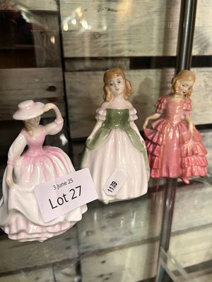 Three Royal Doulton figurines Hn3908, Hn2338 and Rose.