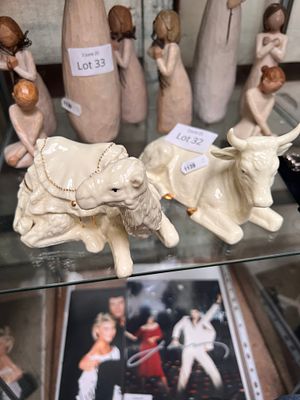 Two Belleek Nativity collection figures.