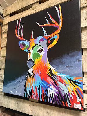 A contemporary print on canvas after Steven Brown.