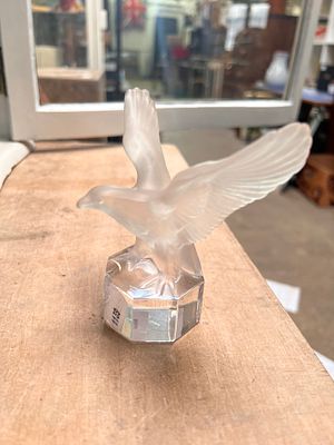 A Geobel glass figure of an eagle.