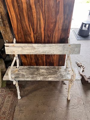 A Victorian cast iron Coalbrookdale naturalistic form style two seater bench.