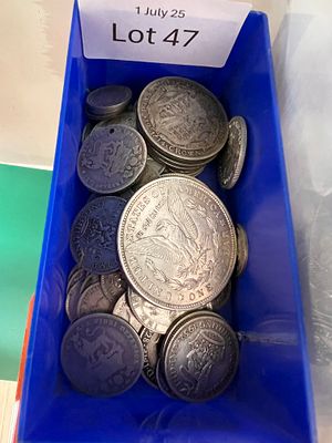 A collection of GB silver coins and an American Morgan Dollar 1921.