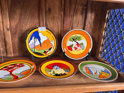 A set of five limited edition Clarice Cliff design display plates.
