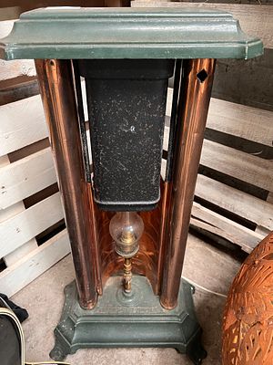 A converted Victorian gas lamp to electric lamp. 75cm tall.