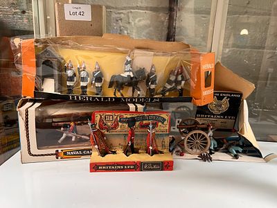 A selection of Britains and Herald toy guards.