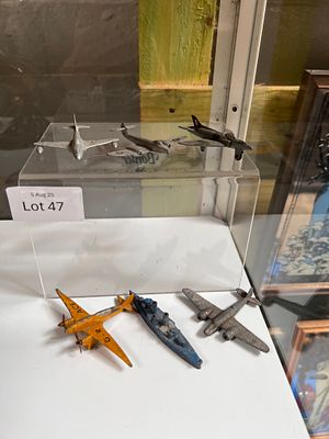 A selection of Dinky and similar miniature war planes including Meteor, medium bomber and light 