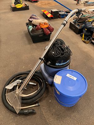 A commercial pneumatic vac cleaning kit and chemicals.