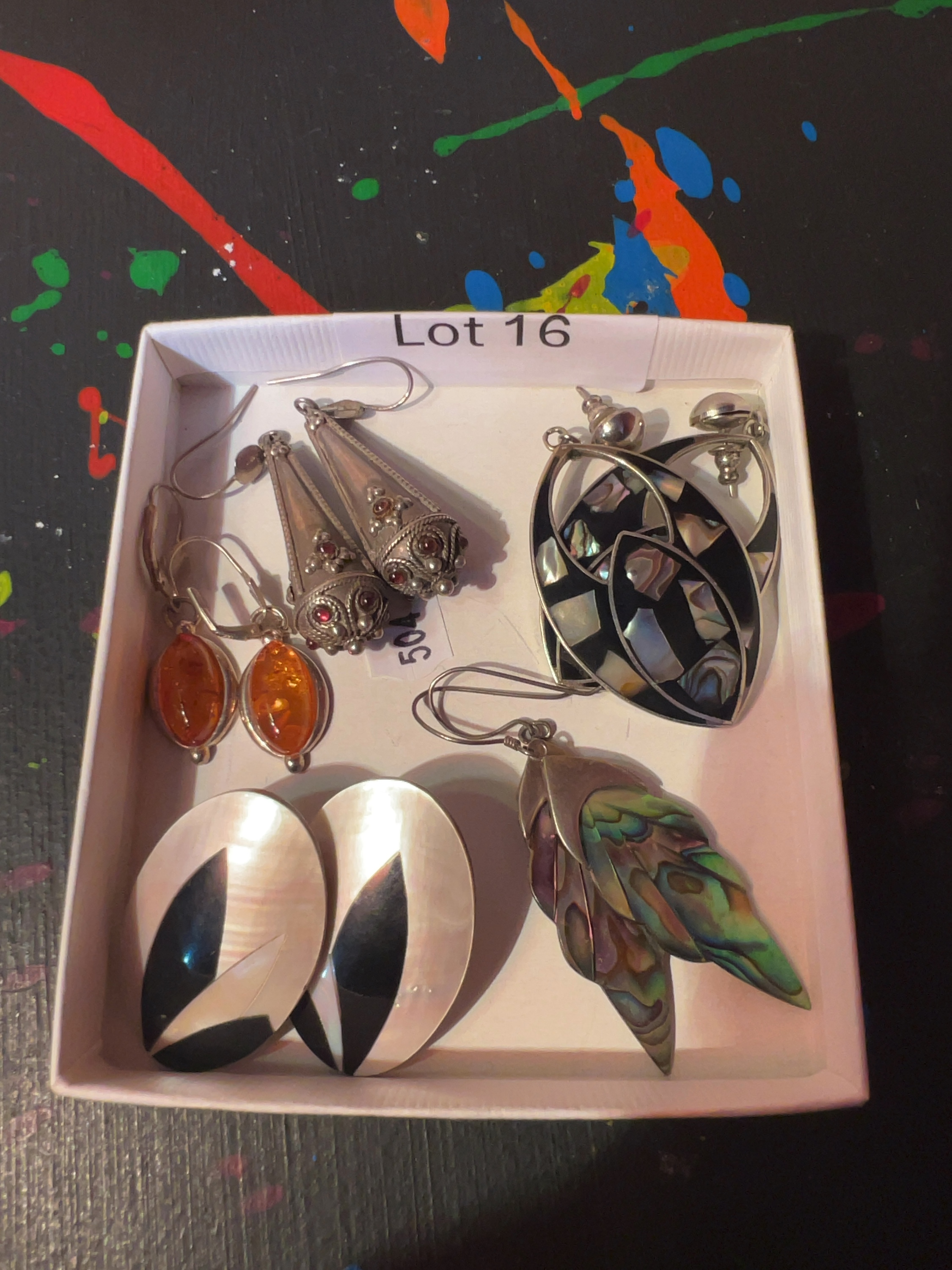 A Collection of Vintage Silver and Silver-Toned Costume Jewellery Earrings