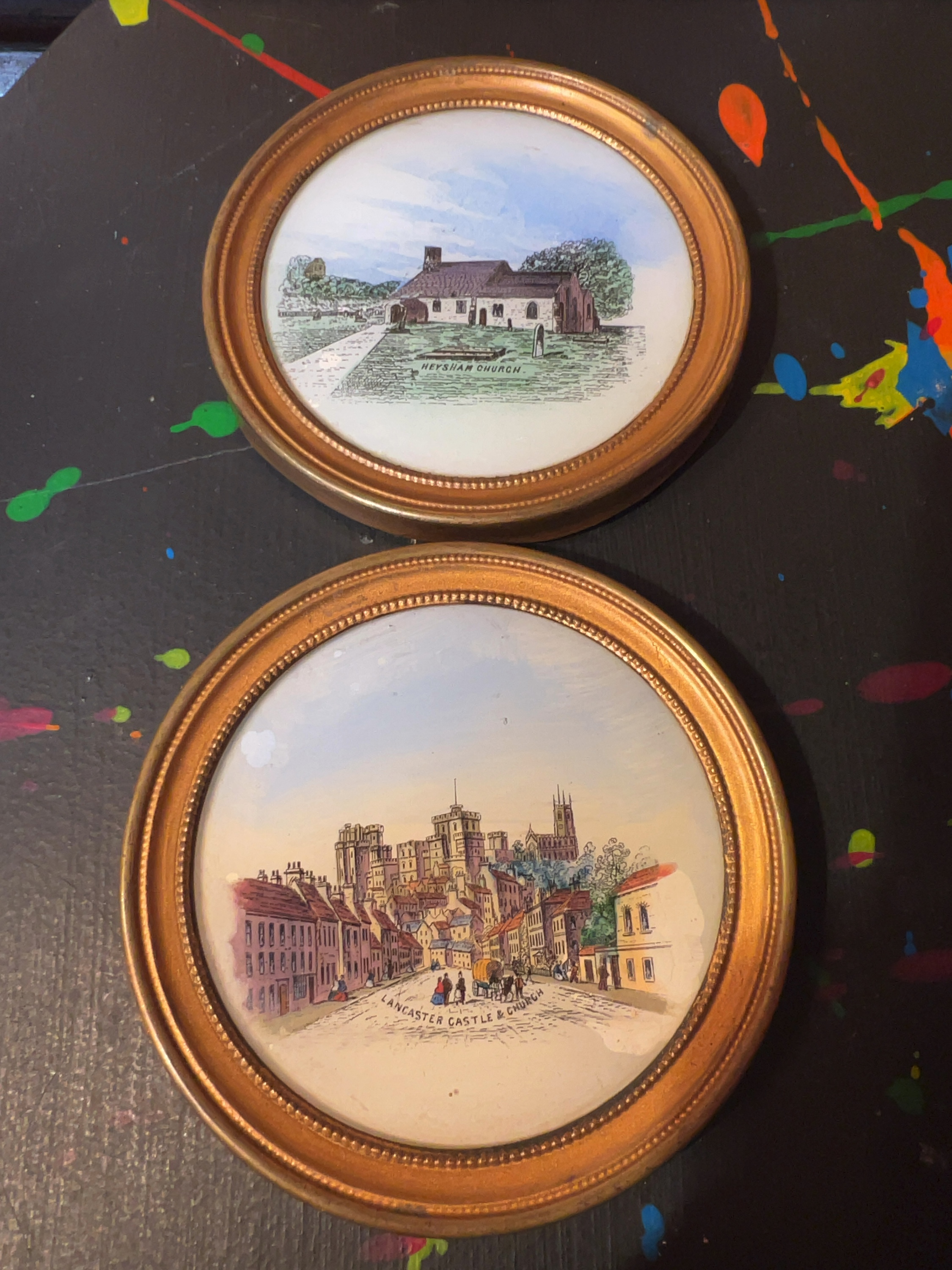 A Pair of Lancashire Scene Topographical Souvenir Plaques