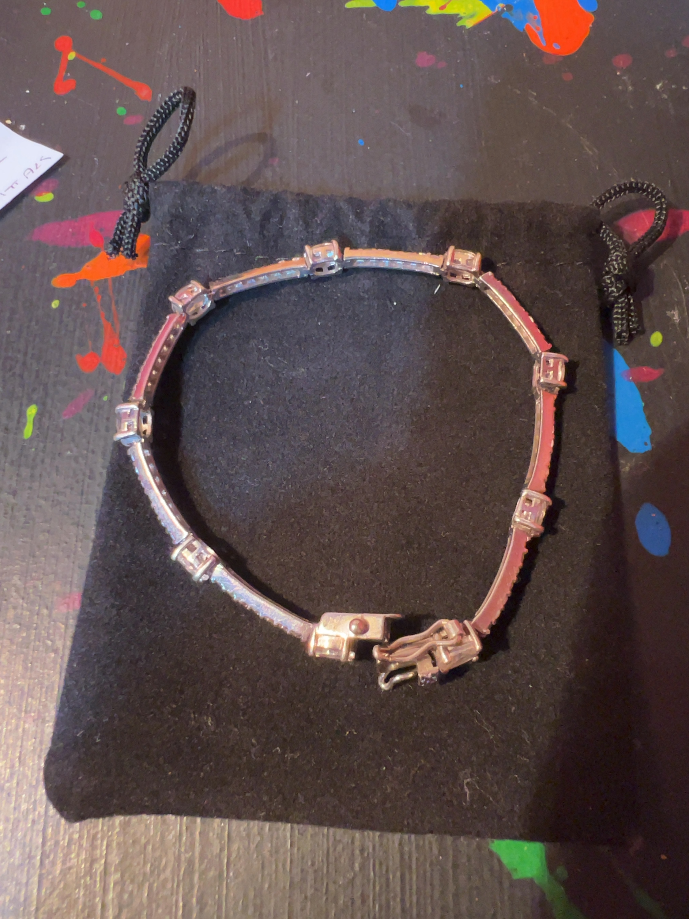 Sterling Silver and Clear Stone Set Tennis Bracelet