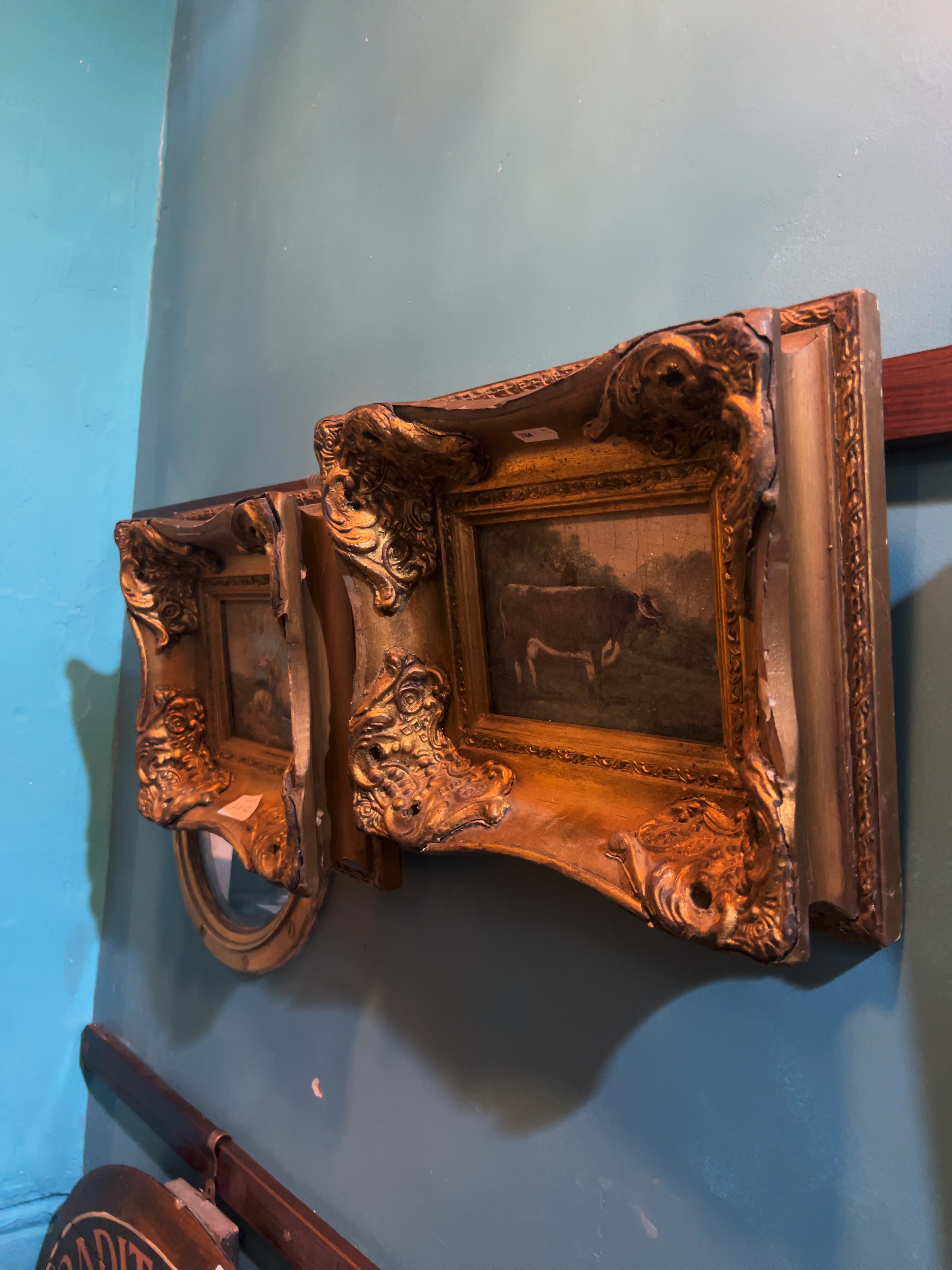 A Pair of 19th Century British School Oil Painting style prints on Panel
