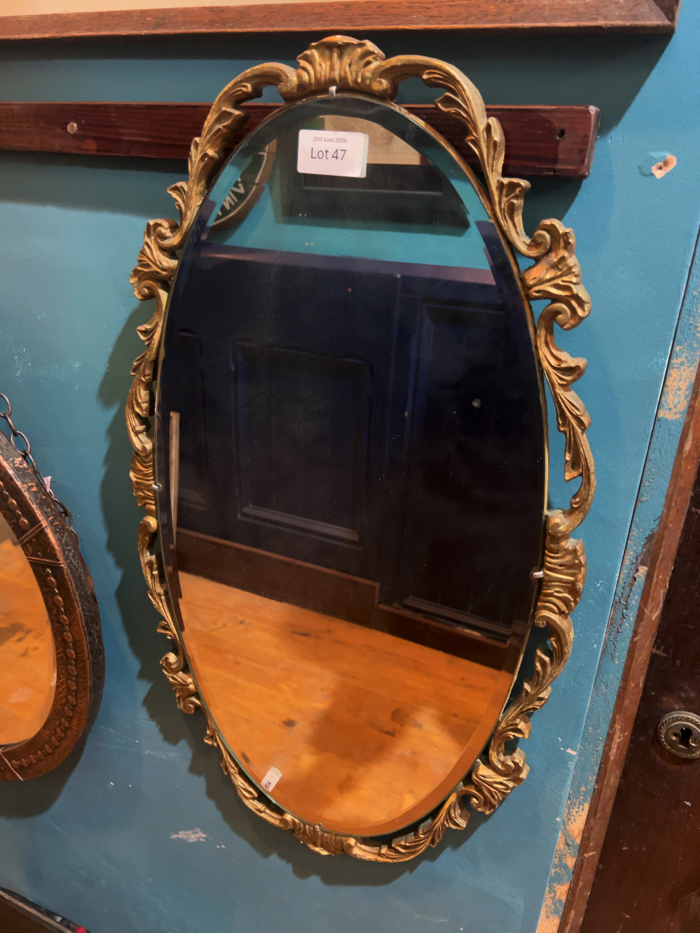 Atsonea Gilt Composition Oval Wall Mirror