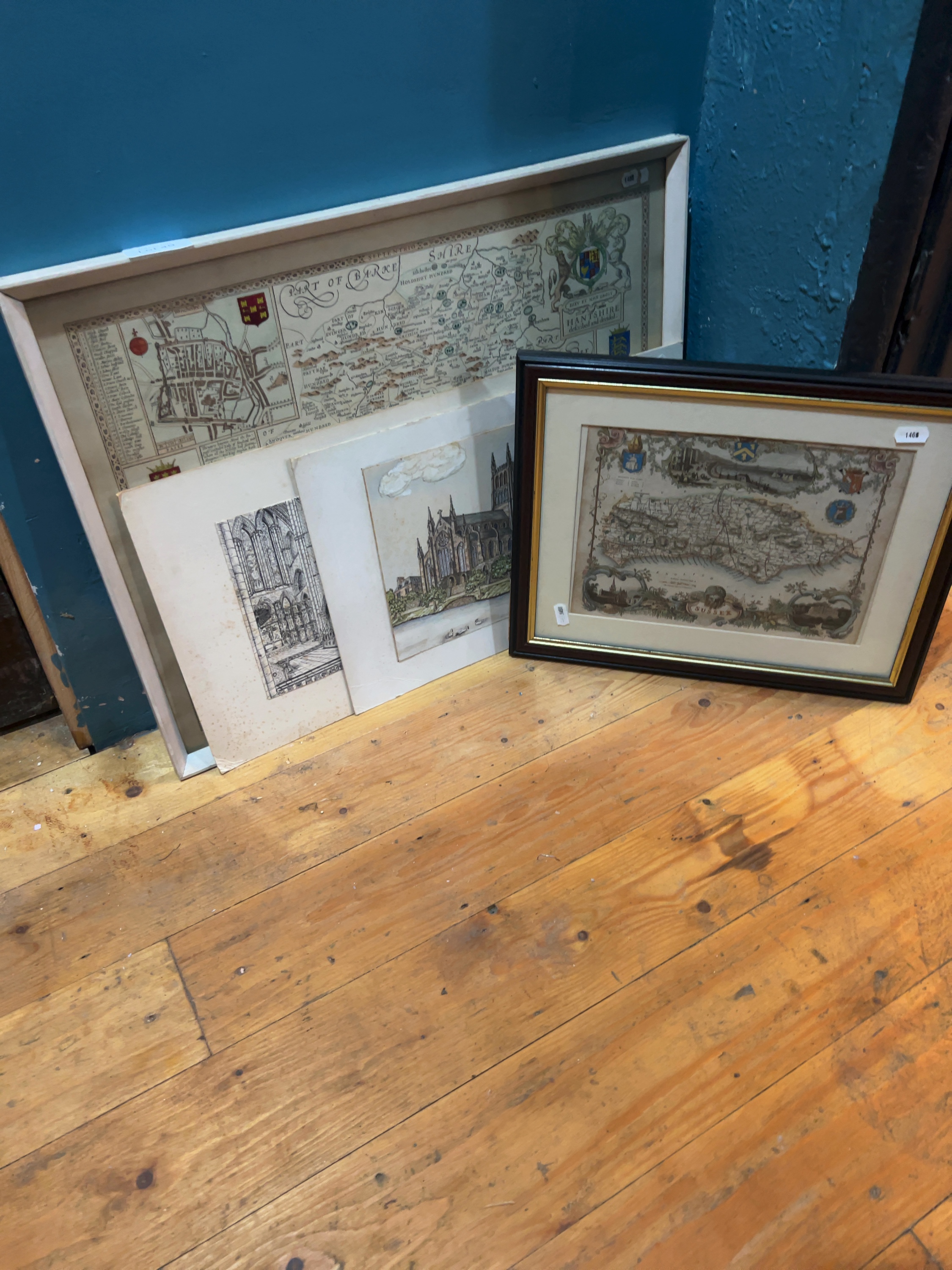 A Collection of Antique Maps and Architectural Prints i