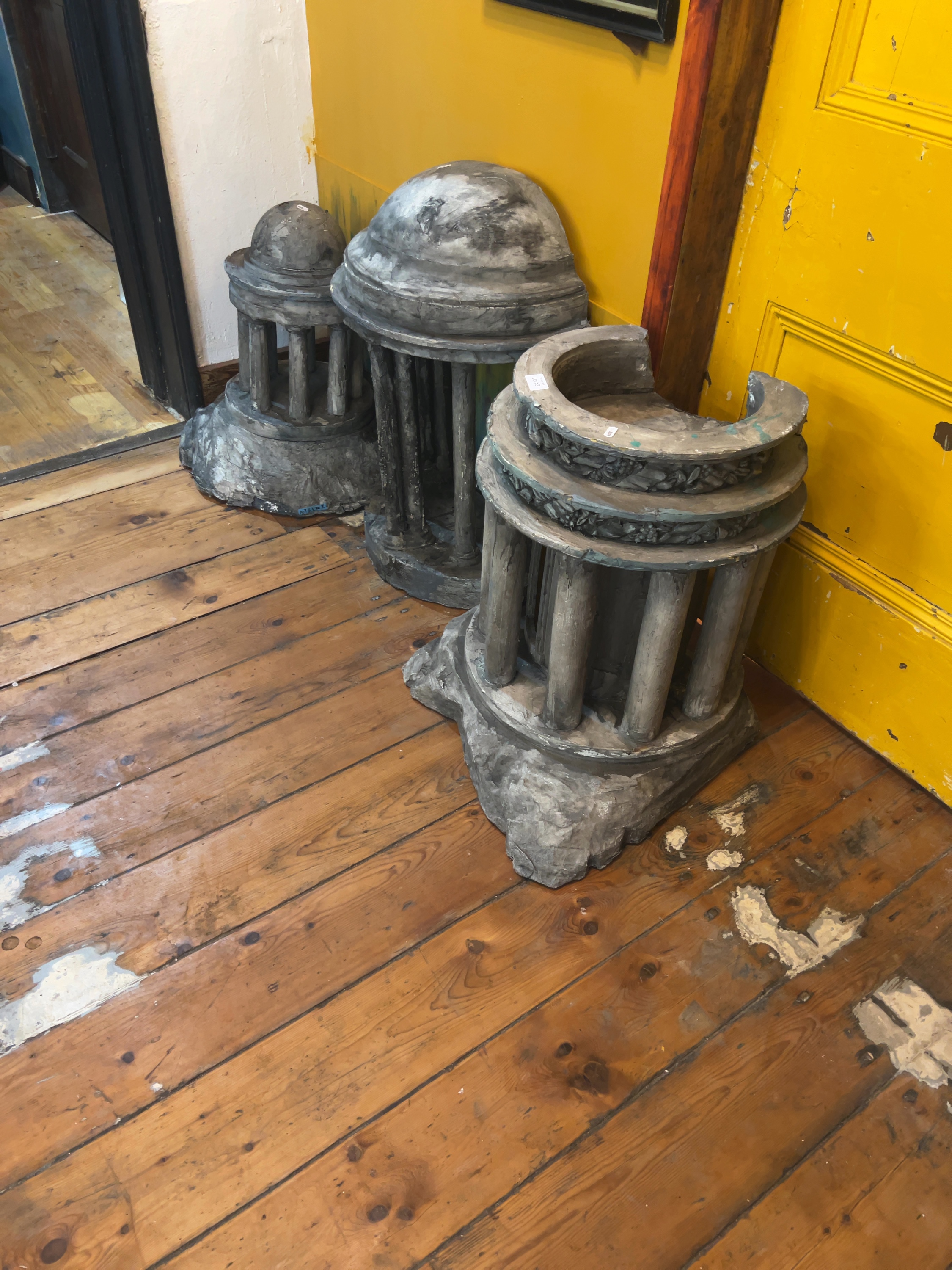 A Trio of Theatrical Architectural Model Temple Props for Marlowe's Edward II