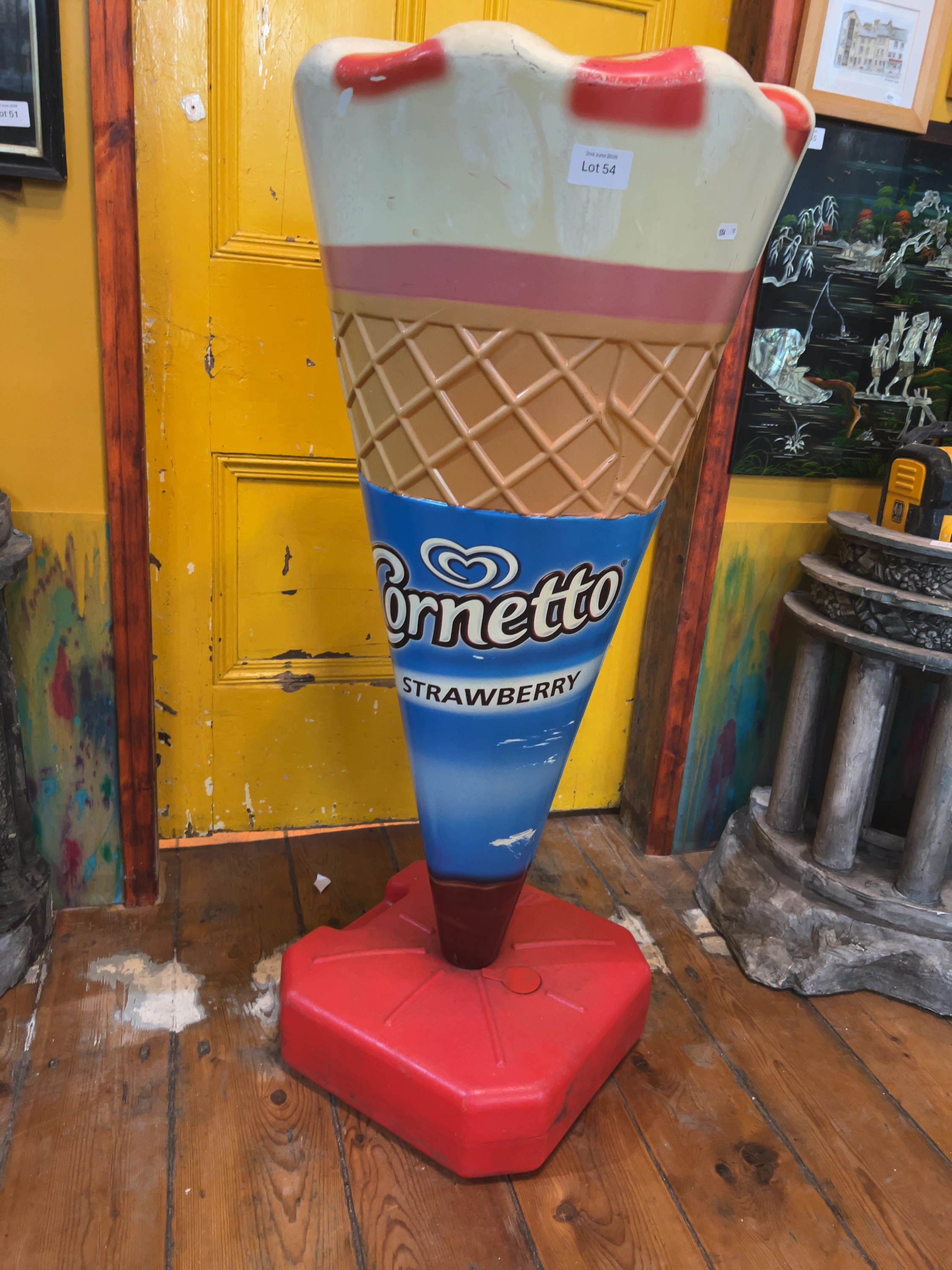 Large Wall's Cornetto Strawberry Advertising Floor Display