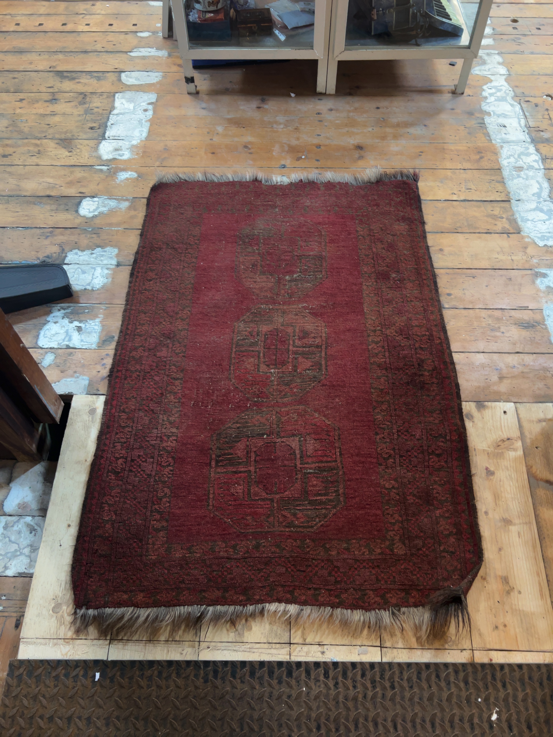 Afghan Turkoman hand-knotted wool tribal rug