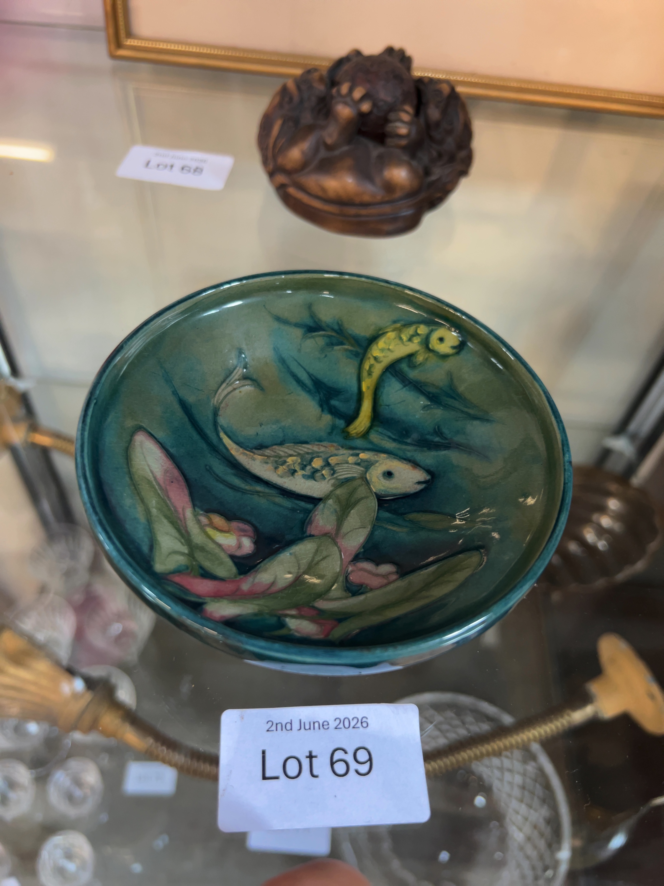 A Moorcroft Pottery Fish Pattern Footed Bowl
