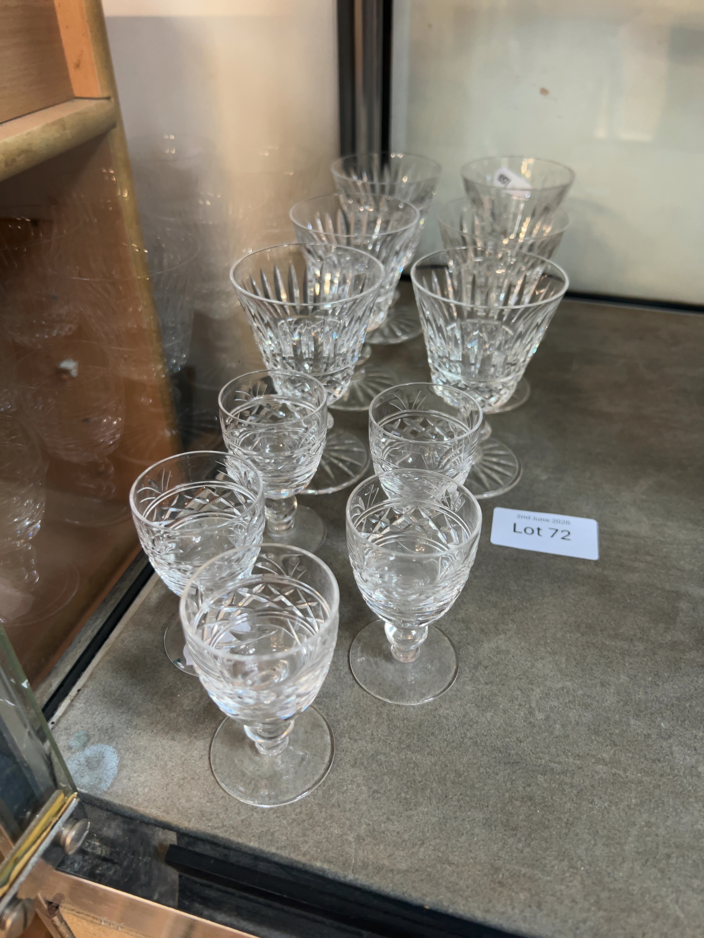 Six Waterford Cut Lead Crystal Stem Glasses in the Kylemore Pattern