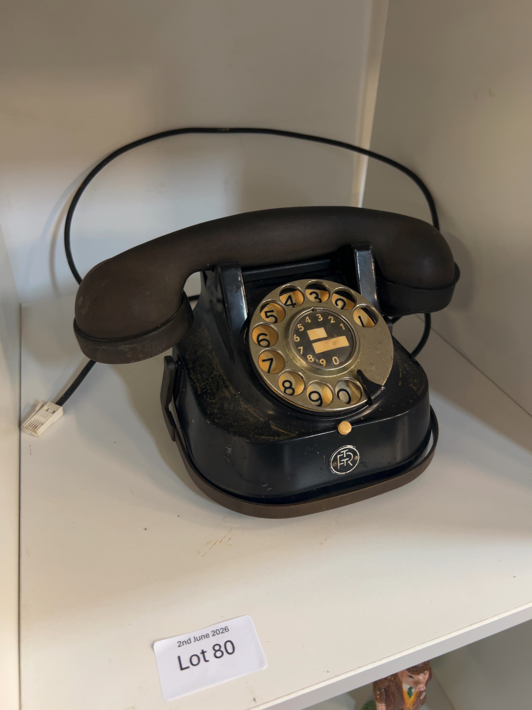 A Belgian RTT 56 Bakelite Rotary Dial Telephone by Bell Telephone Manufacturing Company