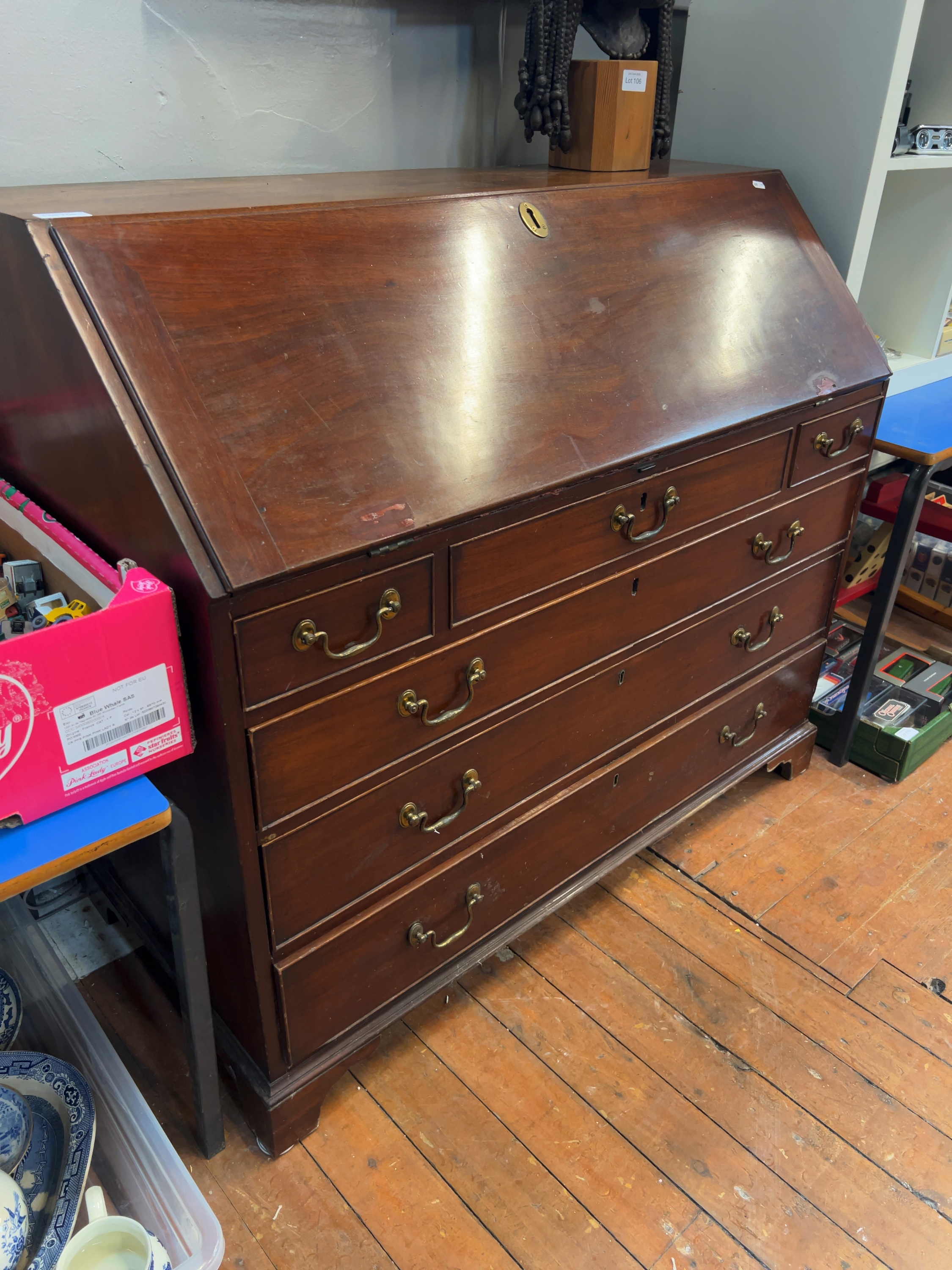 George III Mahogany Slant-Front Bureau