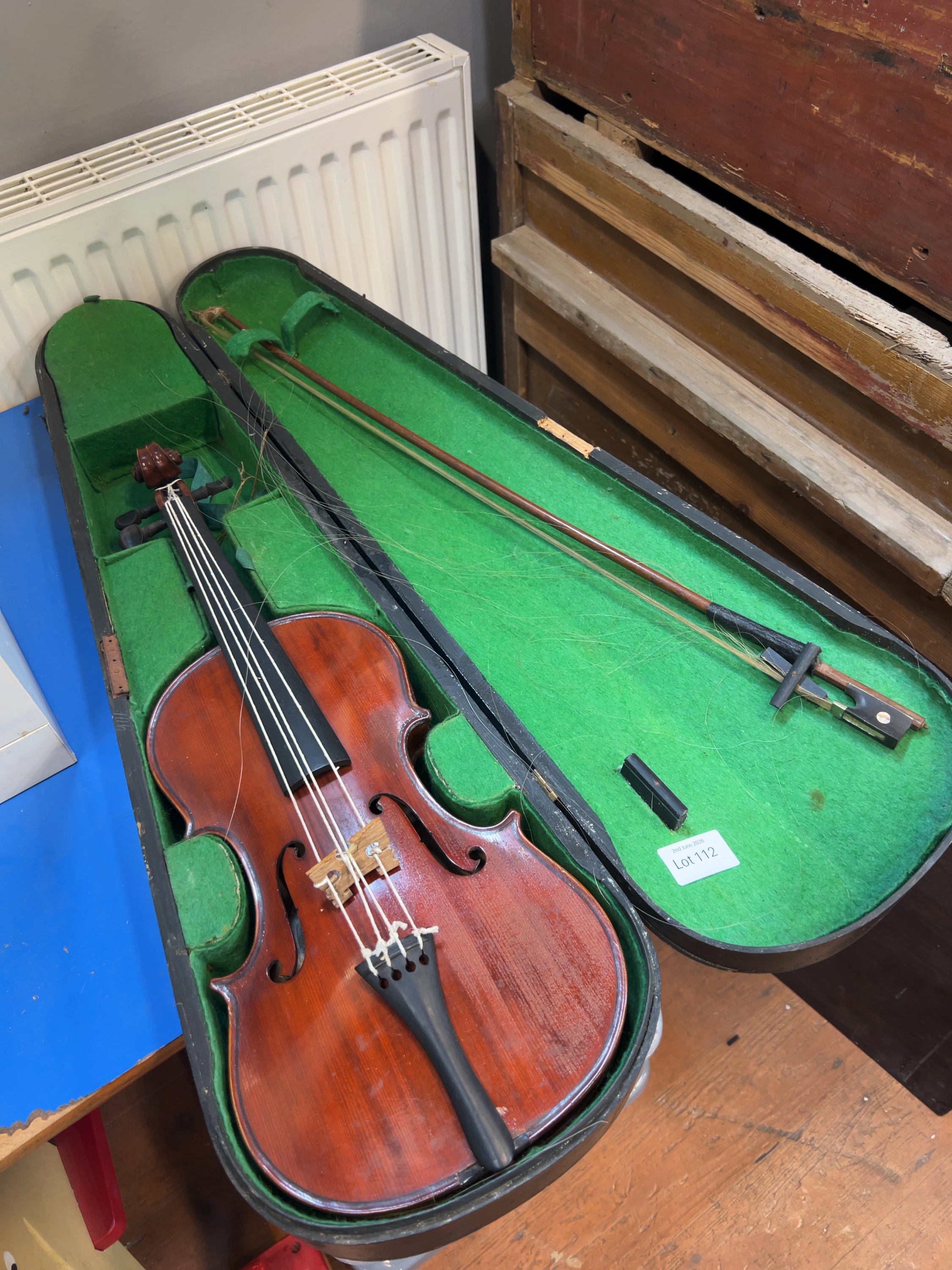 A Late 19th Century Maidstone Violin Outfit with Bow and Case