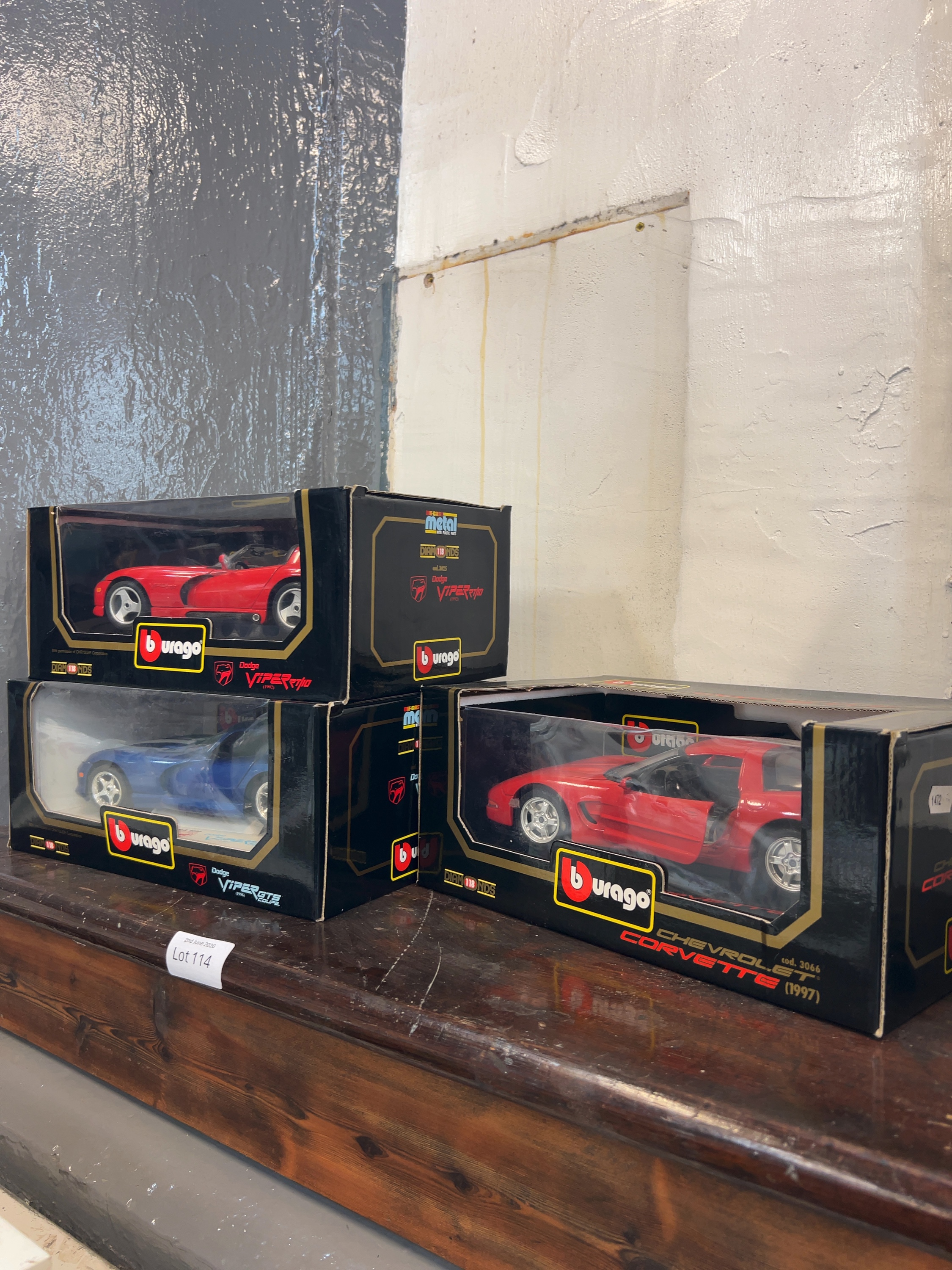 Three Bburago 1:18 Scale Model Cars