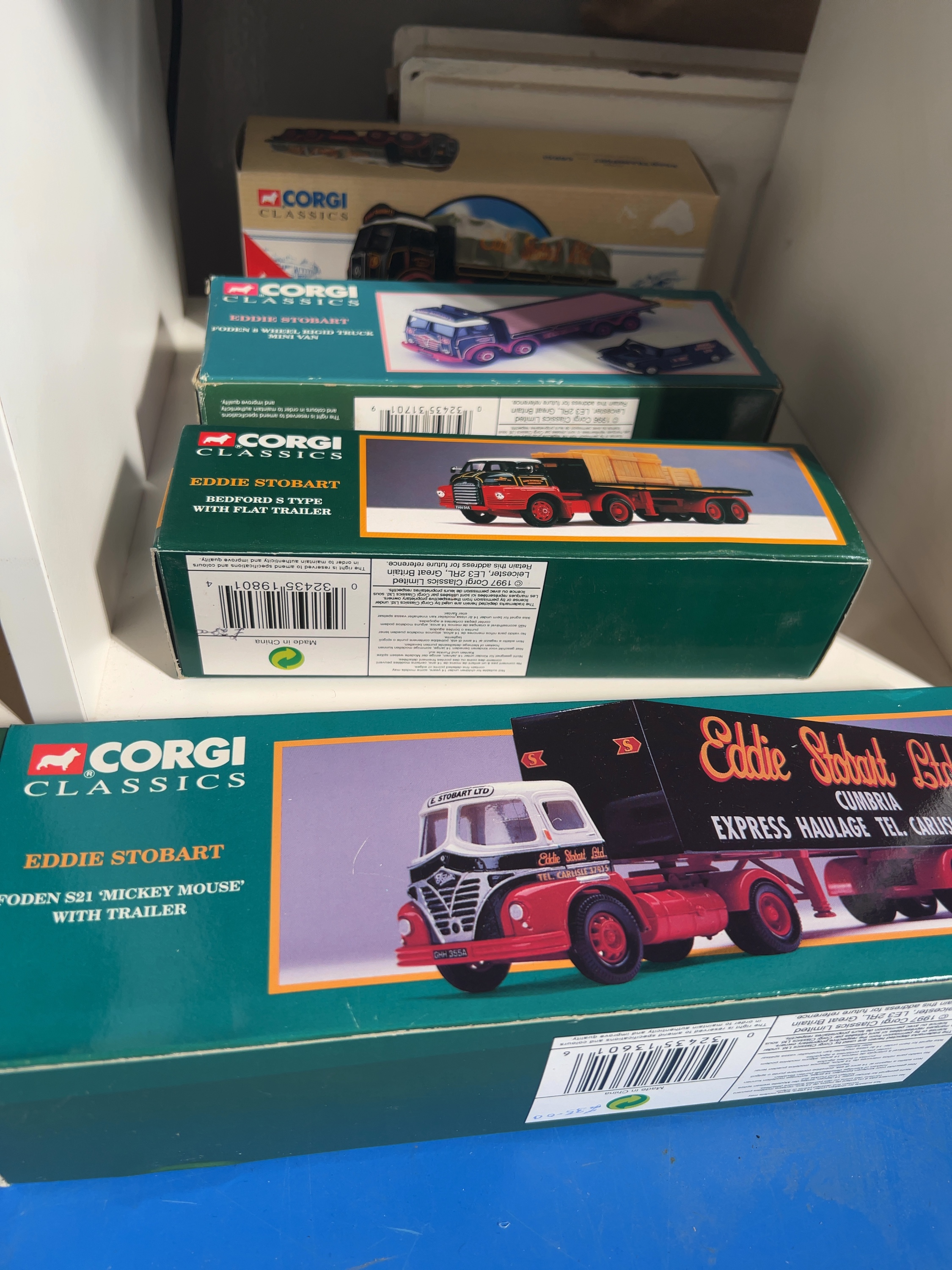 A Collection of Corgi Classics Eddie Stobart Haulage Die-cast Model Vehicles in Original Boxes