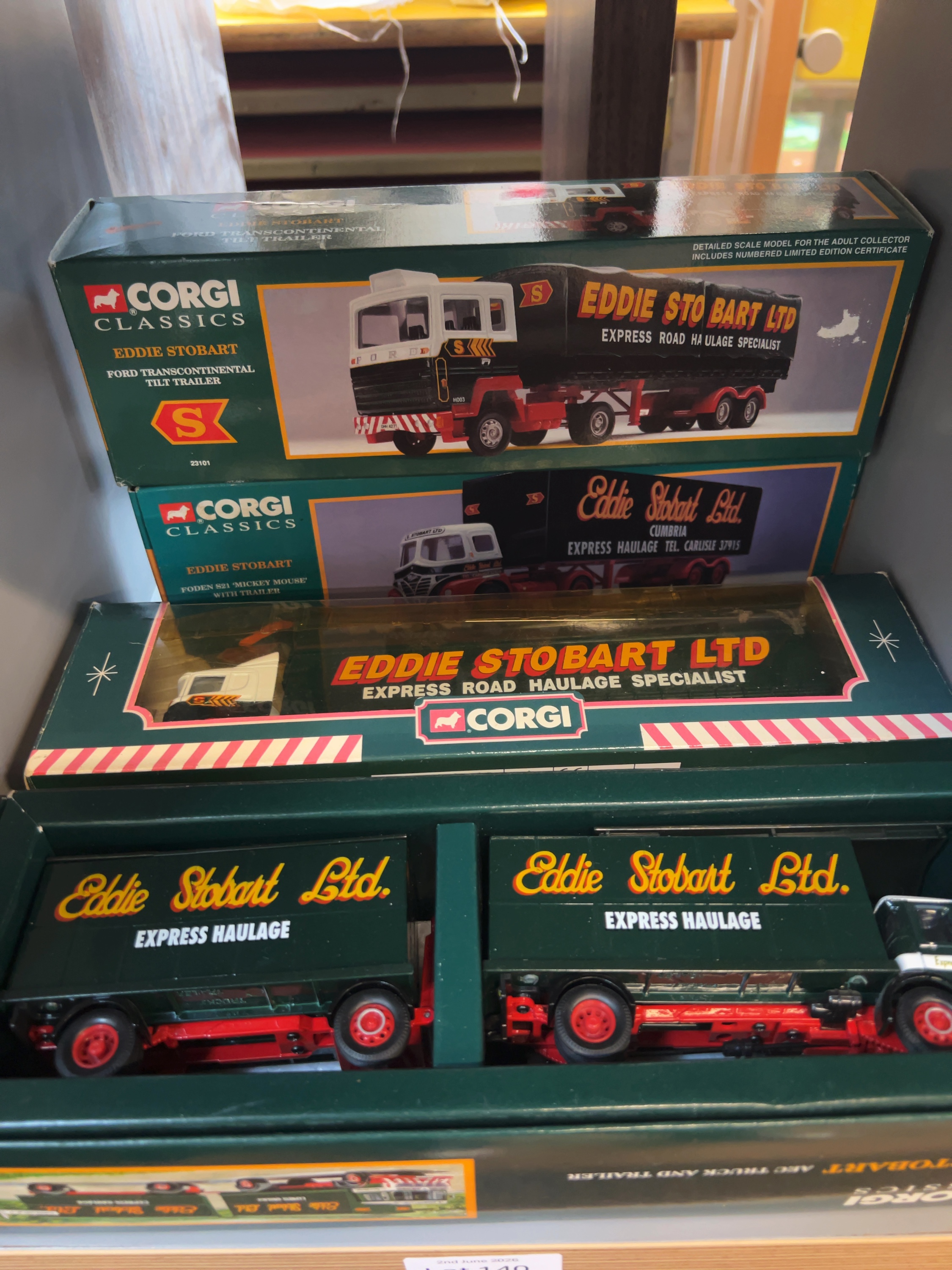A Collection of Corgi Eddie Stobart Die-cast Model Truck Sets in Original Packaging