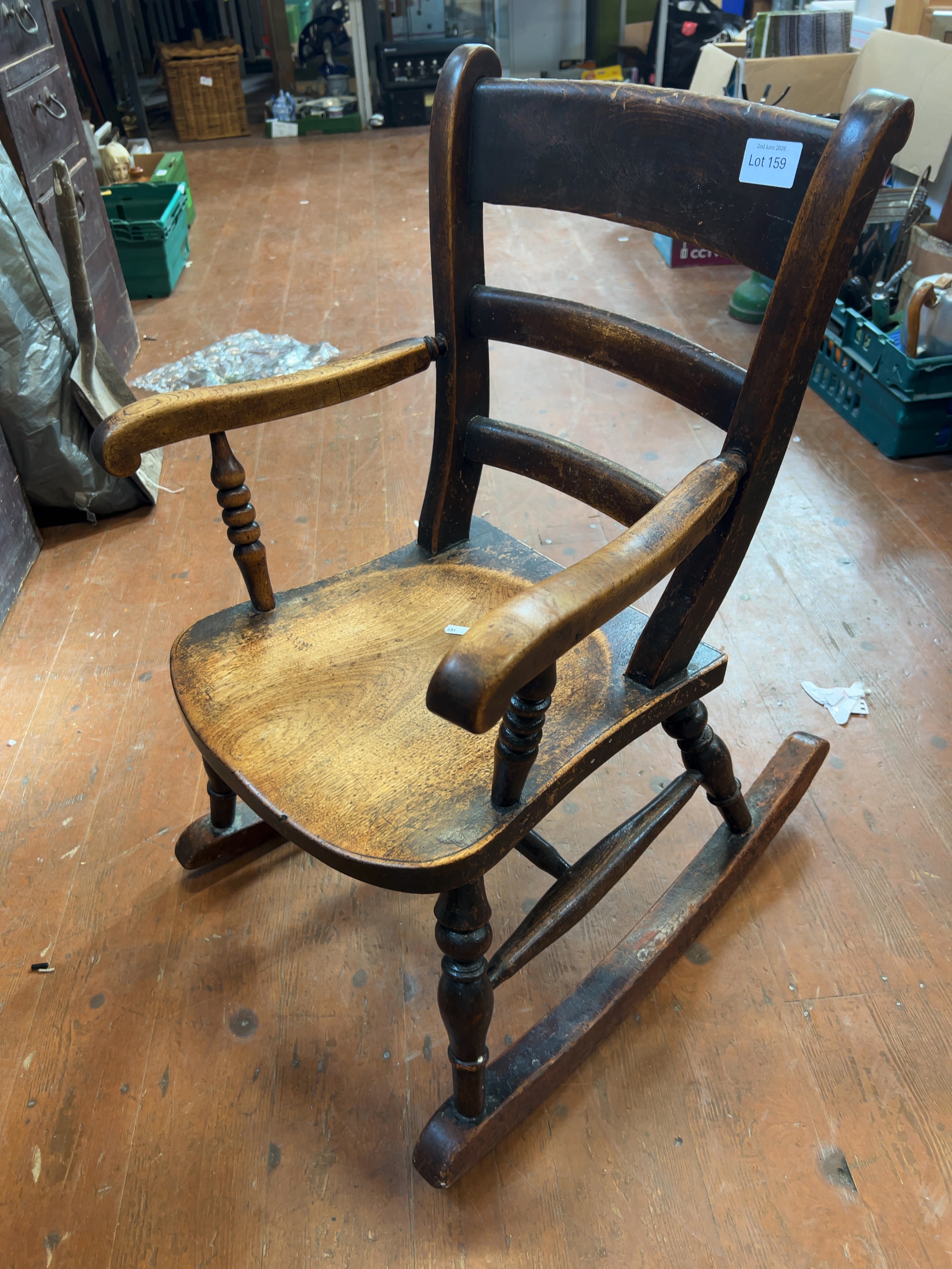 19th-Century English Provincial Child's Rocking Chair