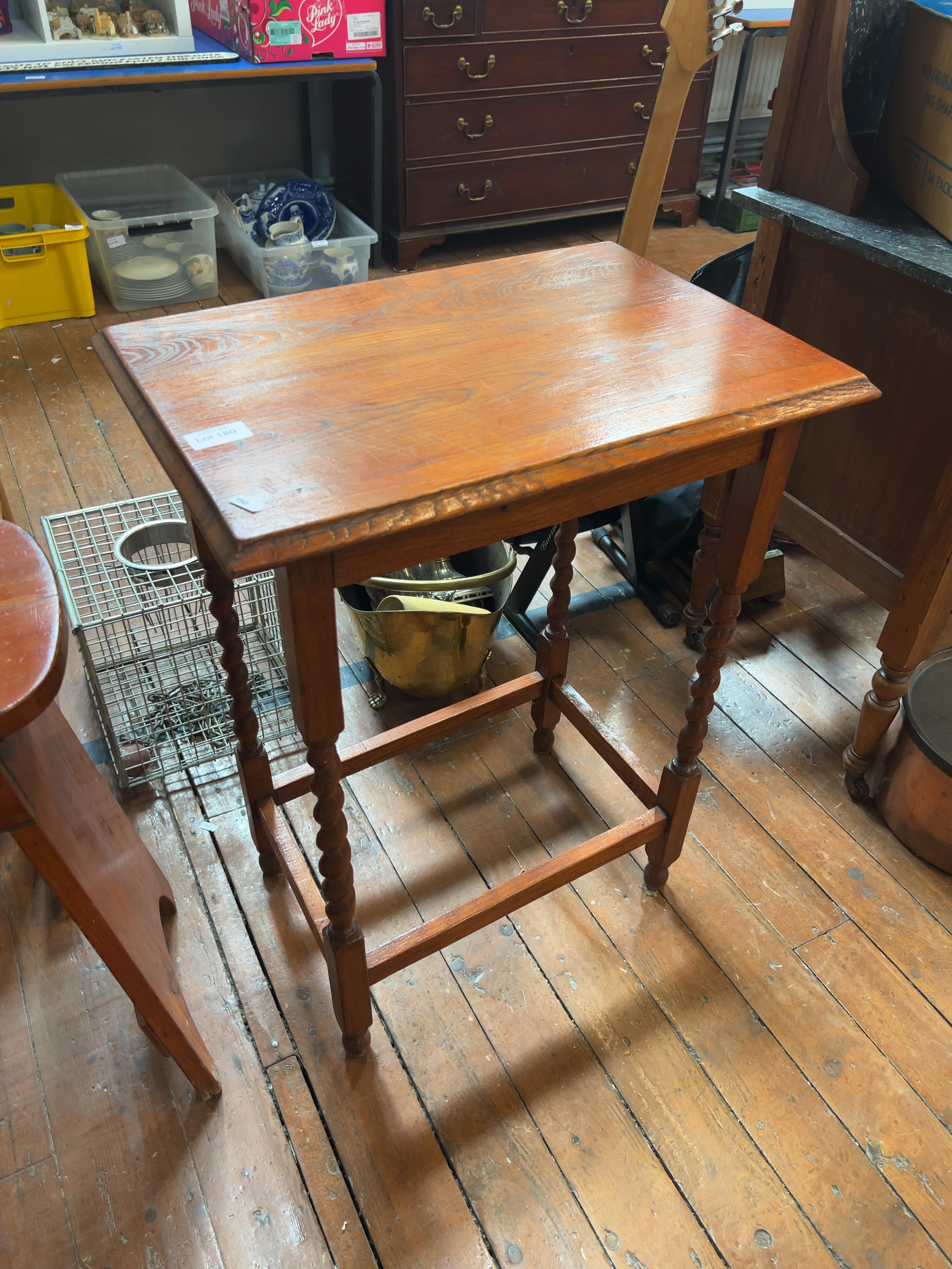 An early 20th-century Jacobean Revival oak barley-twist side table