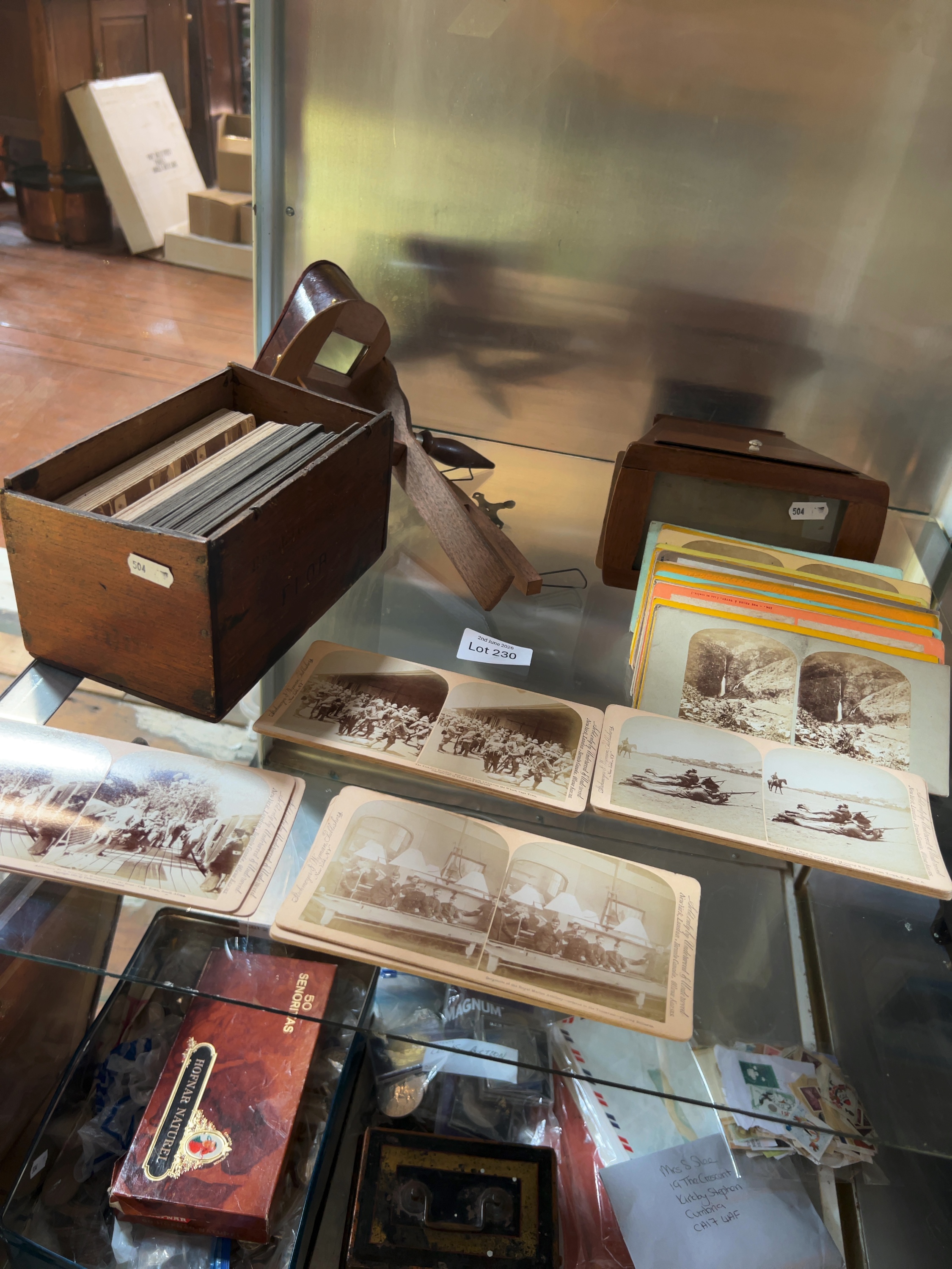 A Collection of Second Boer War Stereoview Cards and Wooden Viewers