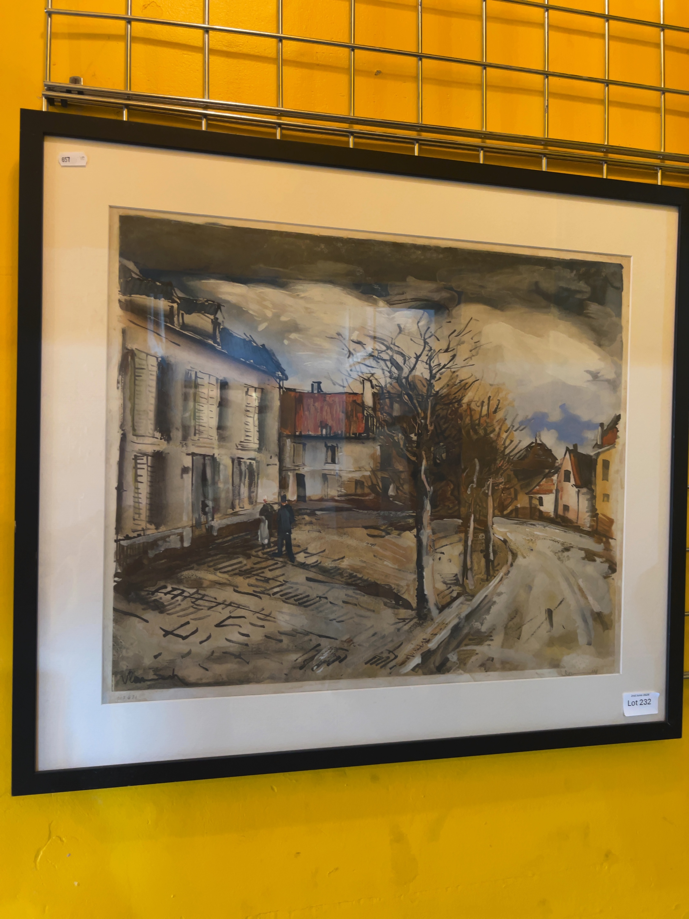 Maurice de Vlaminck (1876-1958), Village Street Scene, Colour Lithograph