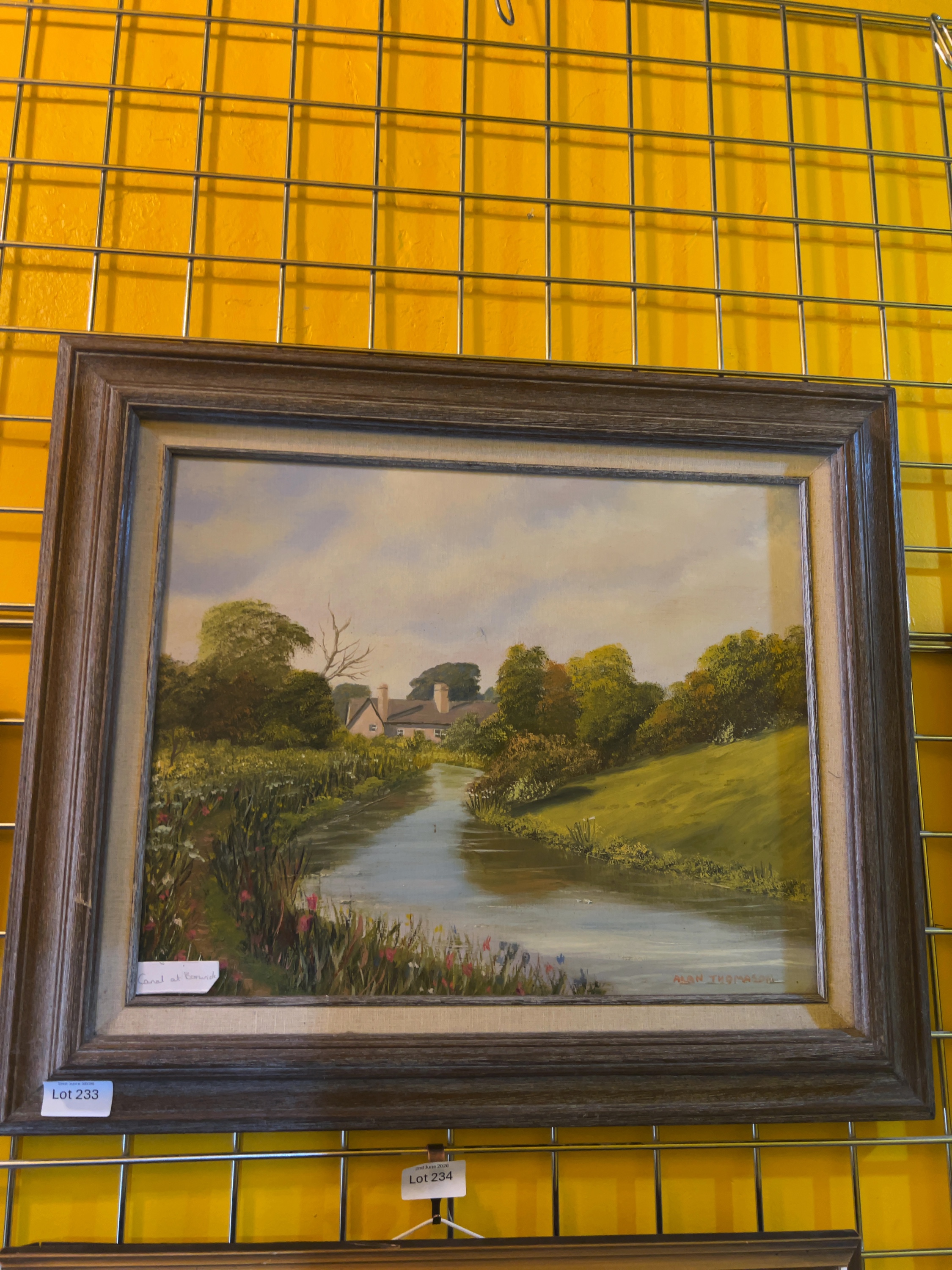 Alan Thomason, Canal at Borwick, Oil on Board