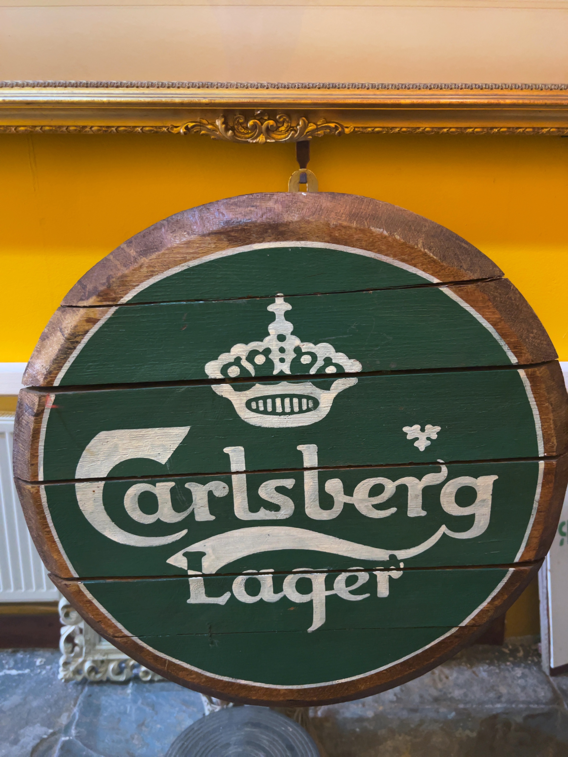 Carlsberg Lager Advertising Barrel End Pub Sign