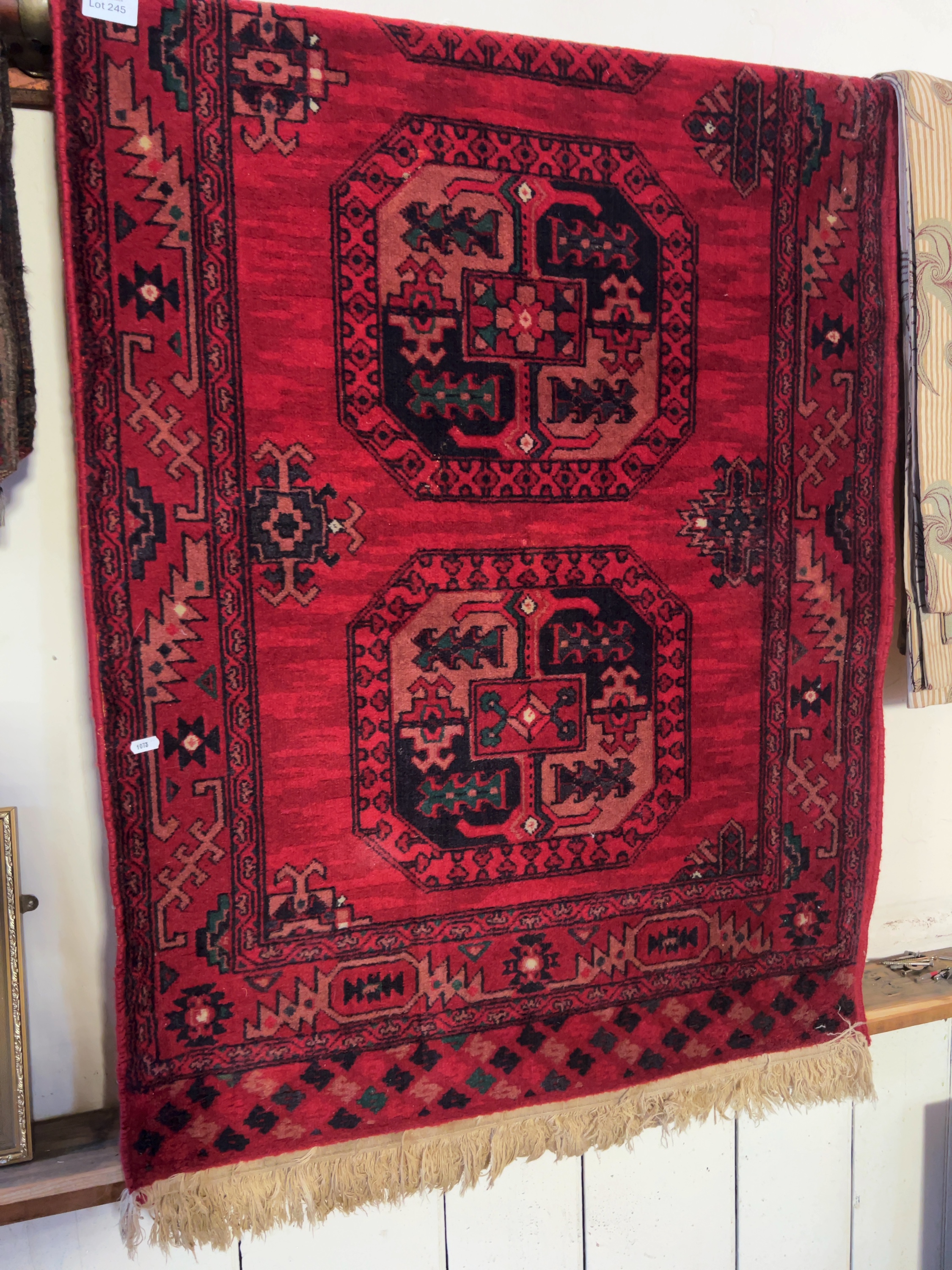 Hand-knotted Afghan Turkoman Style Wool Runner