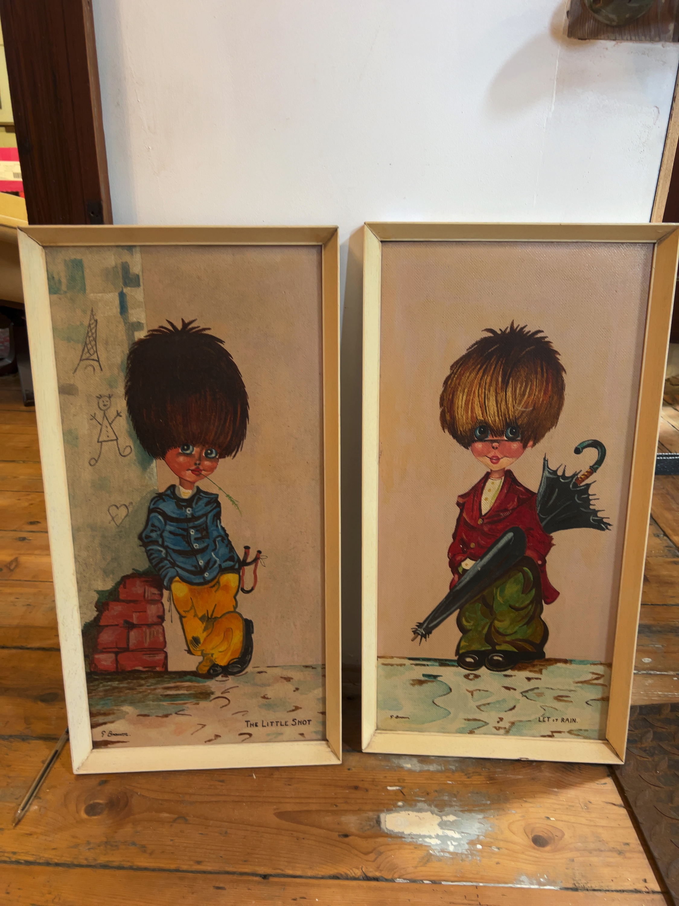 P. Brown, A Pair of Paintings 'The Little Shot' and 'Let It Rain' (Signed)