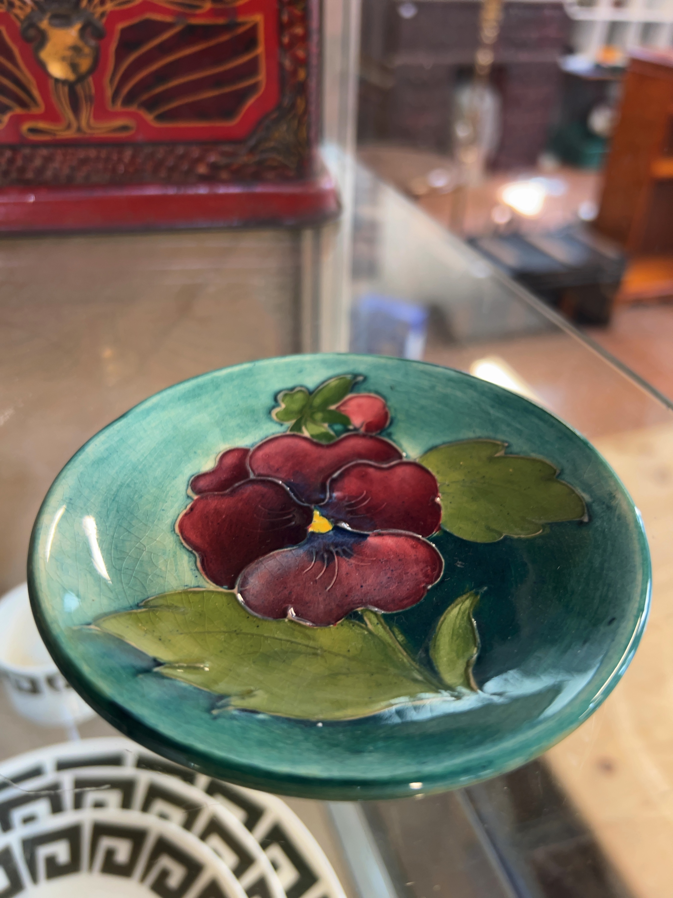 Moorcroft Pottery Pansy Pattern Circular Dish