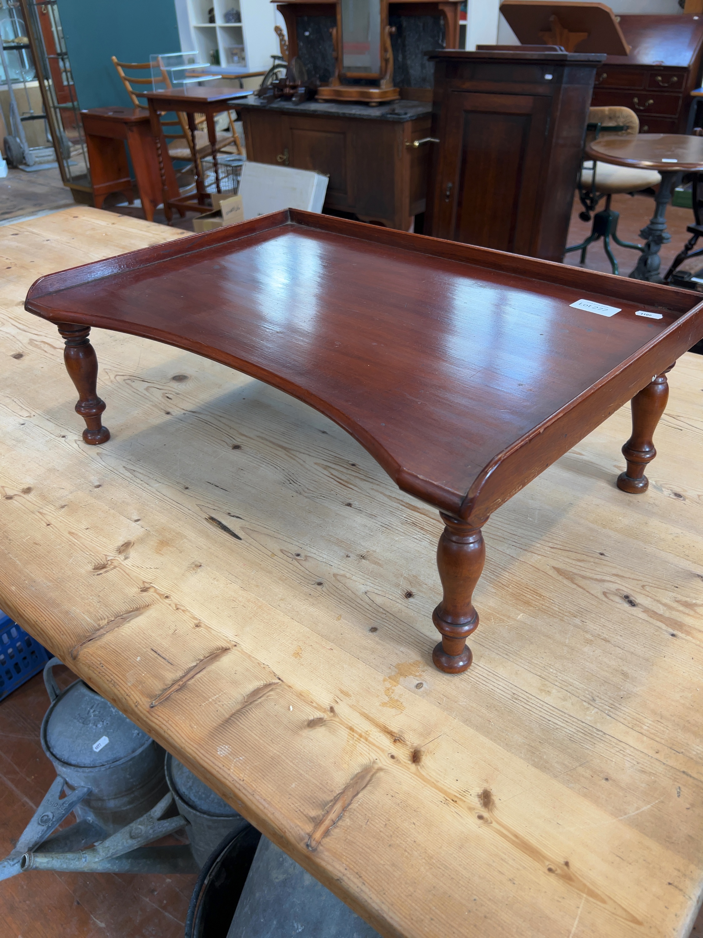 A Victorian Mahogany Galleried Bed Tray