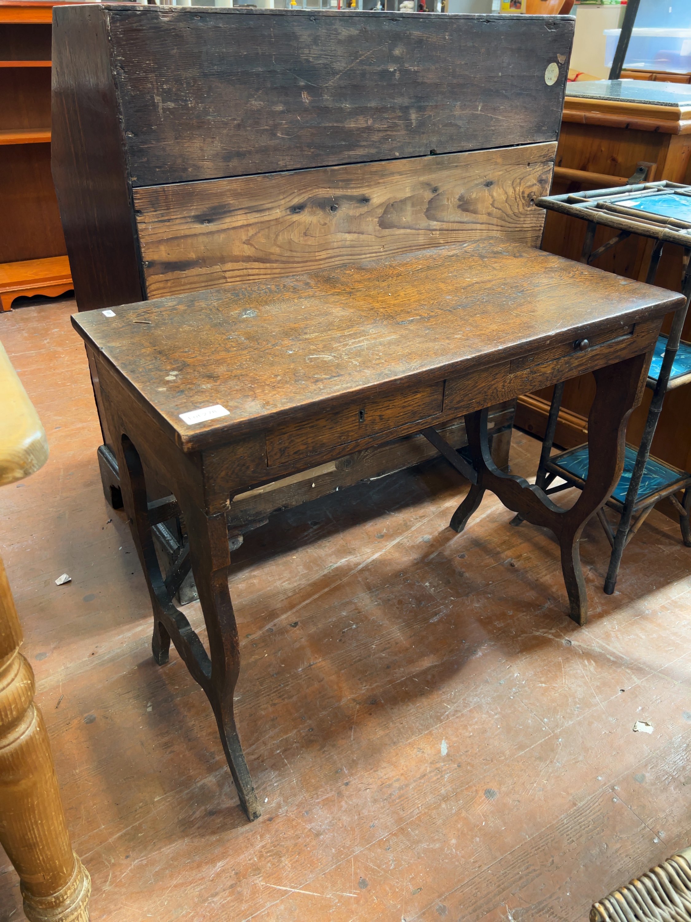 18th or 19th Century Provincial Oak Campaign Side Table