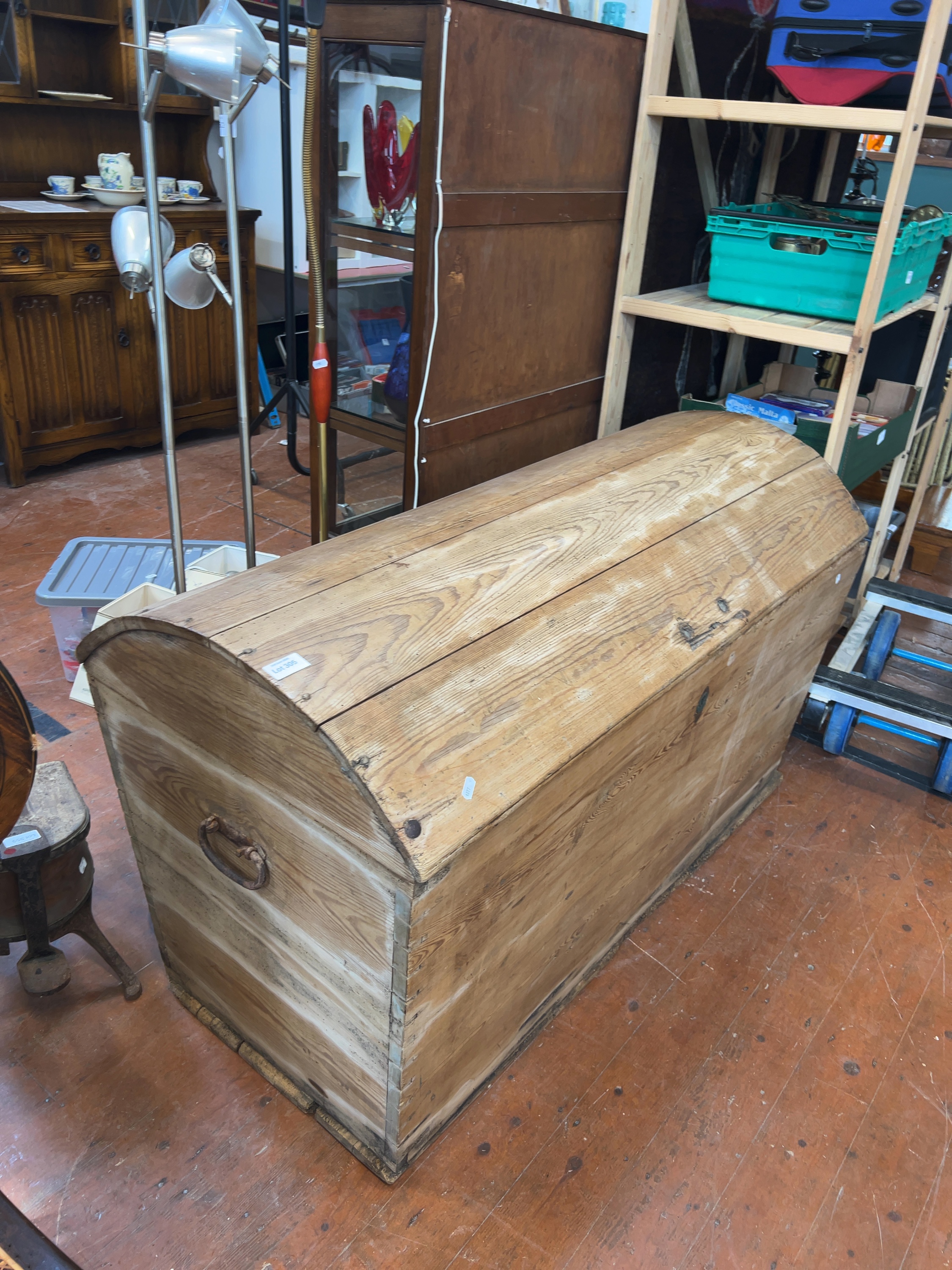 A Victorian Pine Dome-Top Blanket Chest
