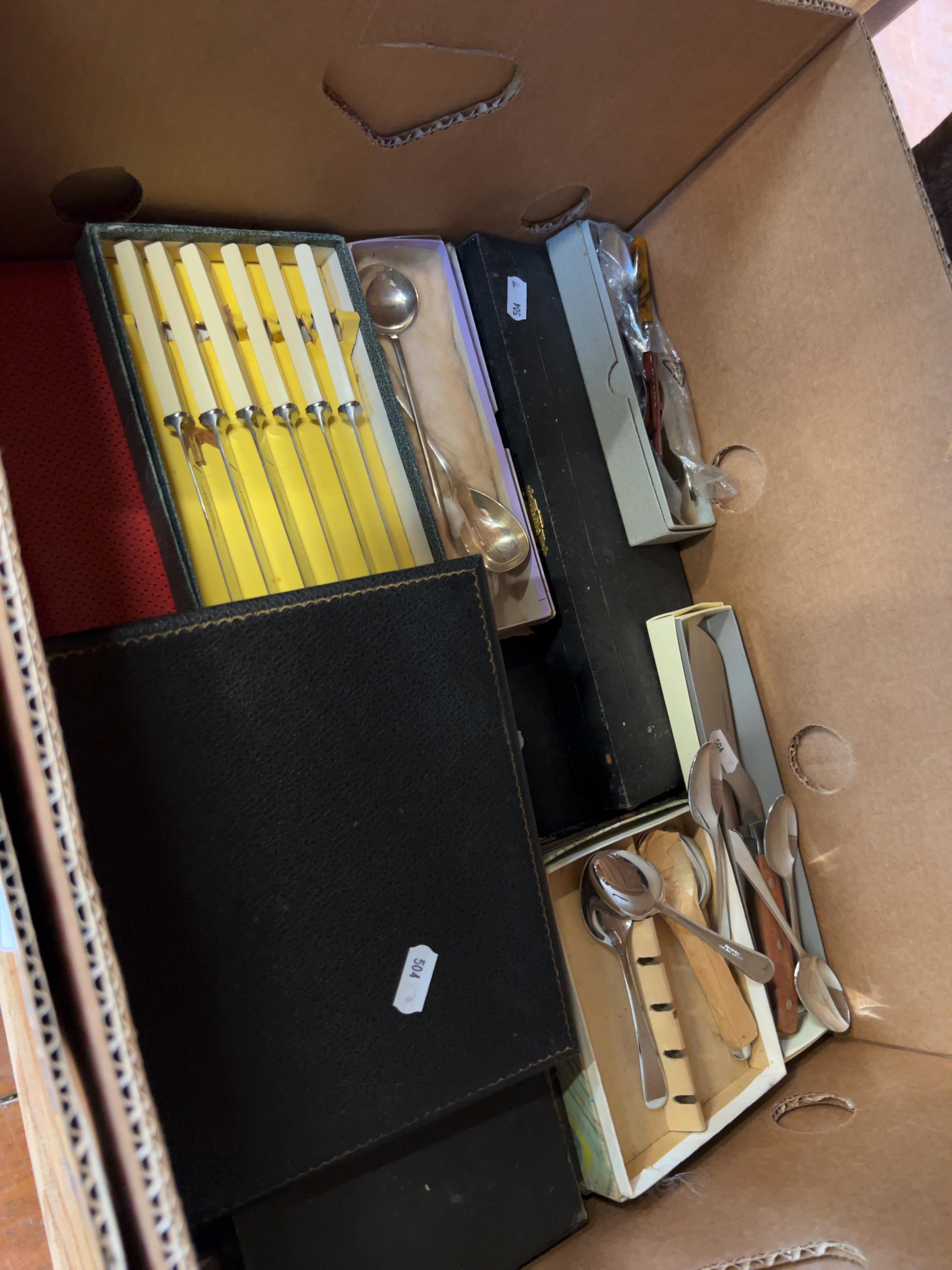 A Collection of Cased and Loose Flatware and Cutlery including a Fish Service