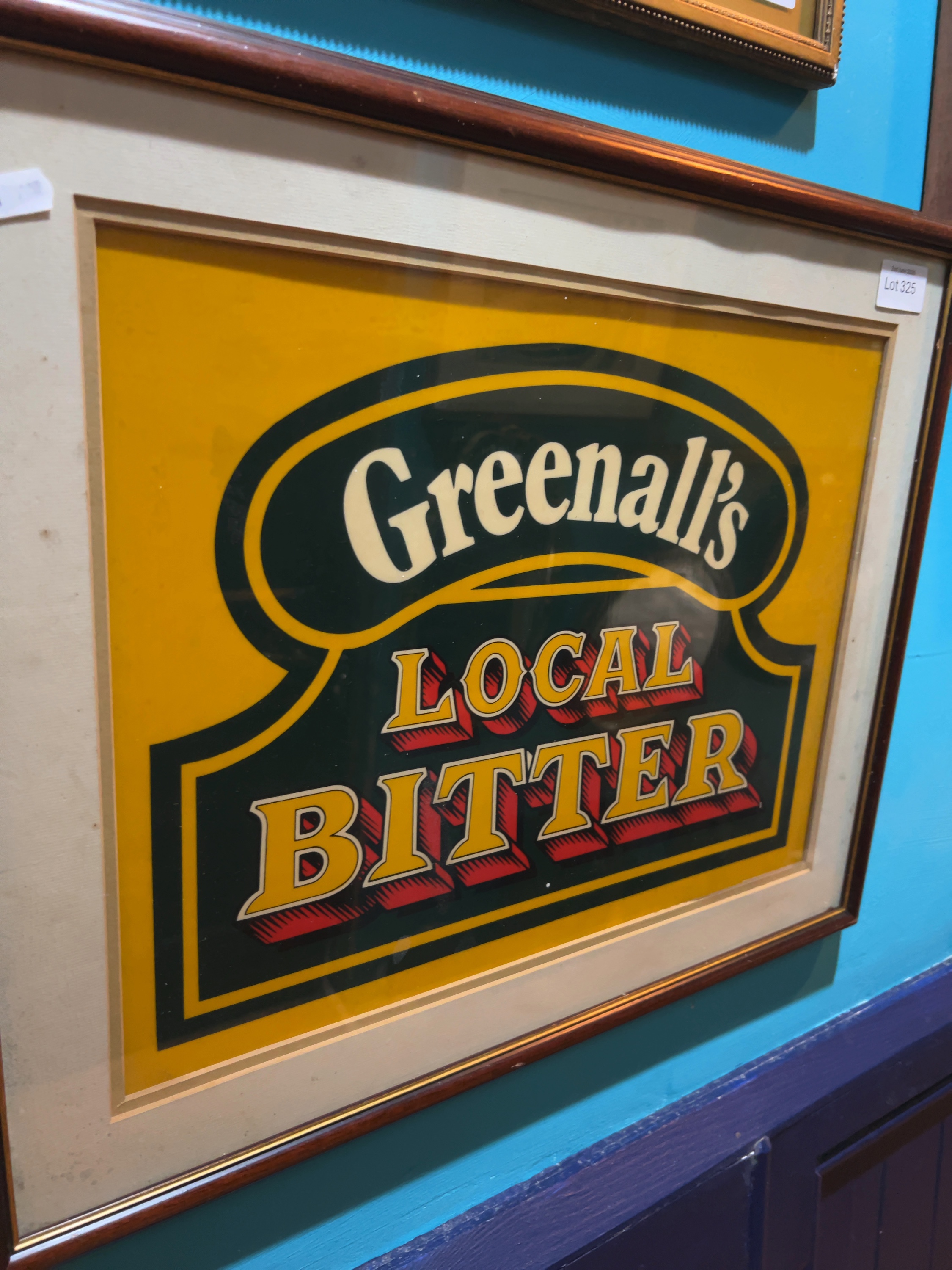 Framed Greenall's Local Bitter Advertising Pub Sign