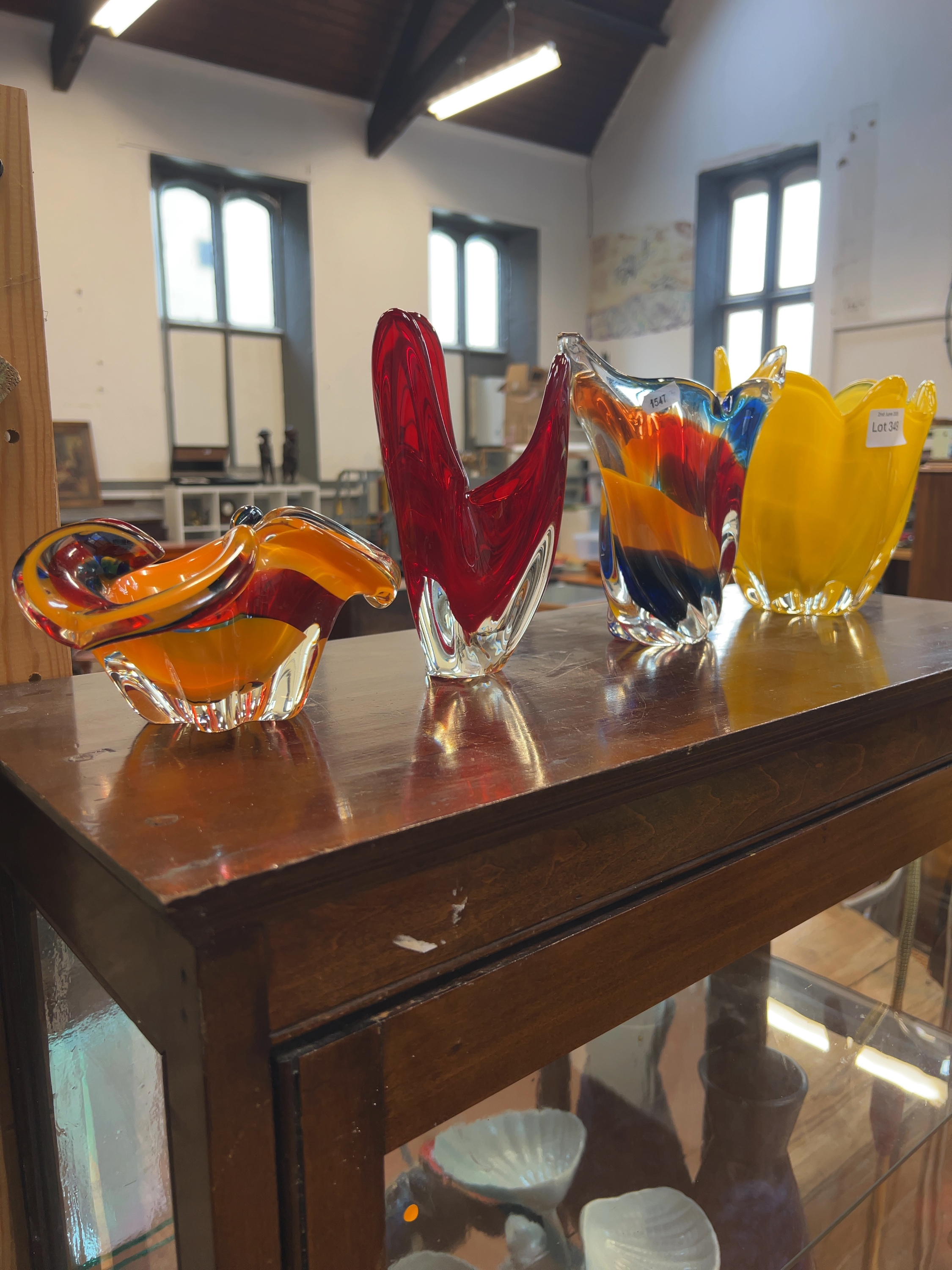 A Collection of Mid-Century Japanese Art Glass attributed to Iwatsu Hineri