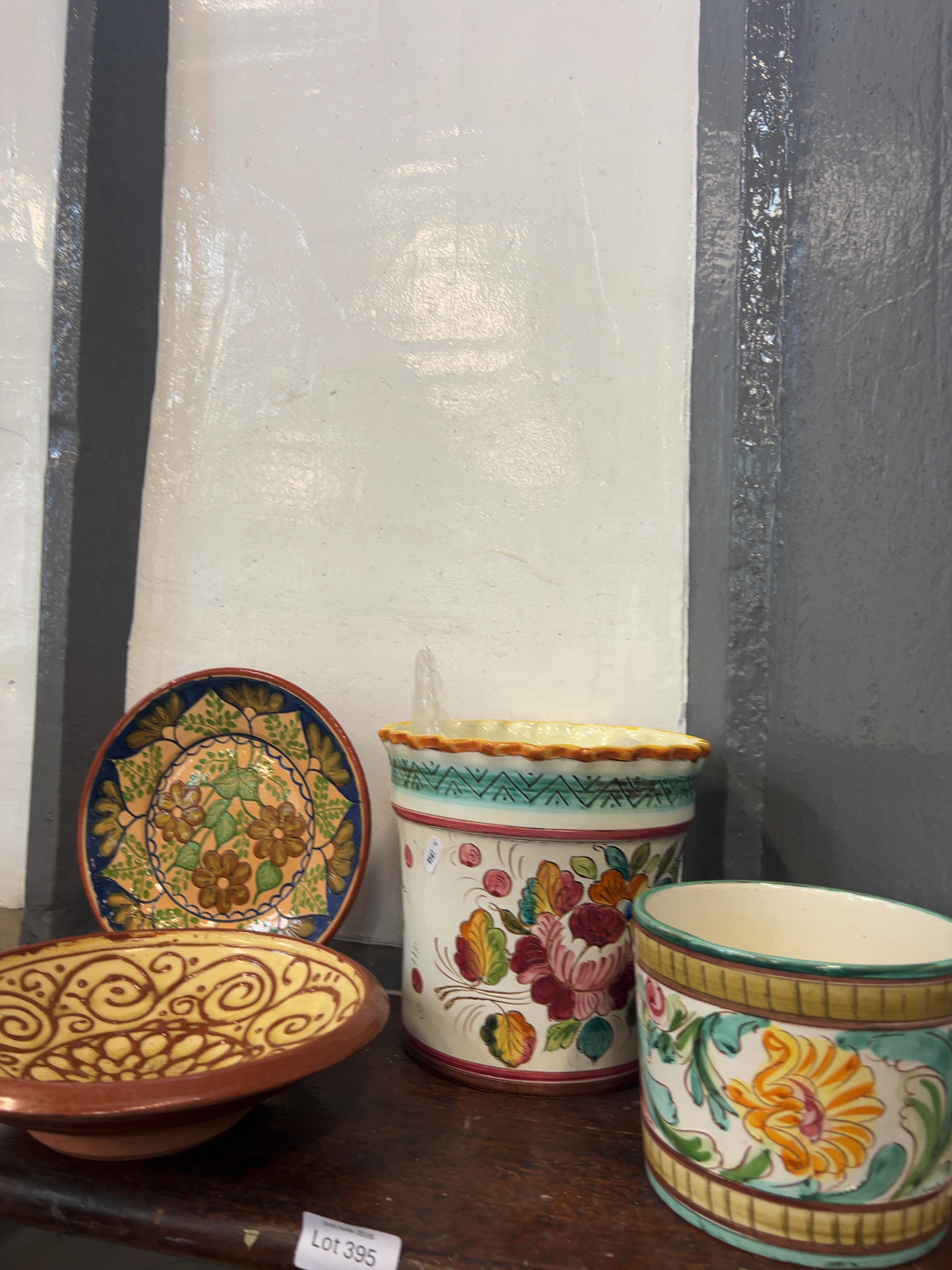 A Group of Hand-Painted Mediterranean Style Tin-Glazed Earthenware Ceramics