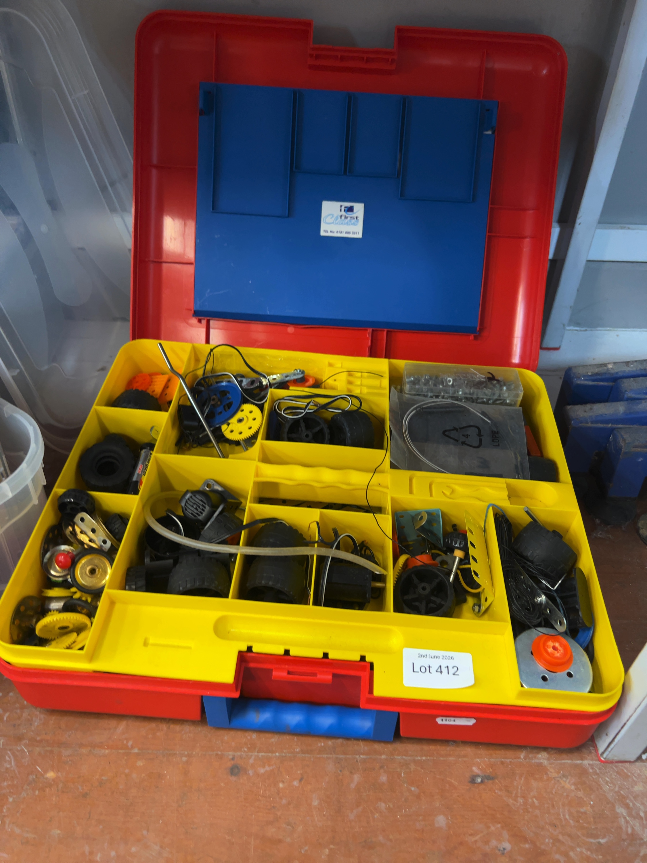 A Collection of Meccano Construction Parts and Components in Branded Carrying Case