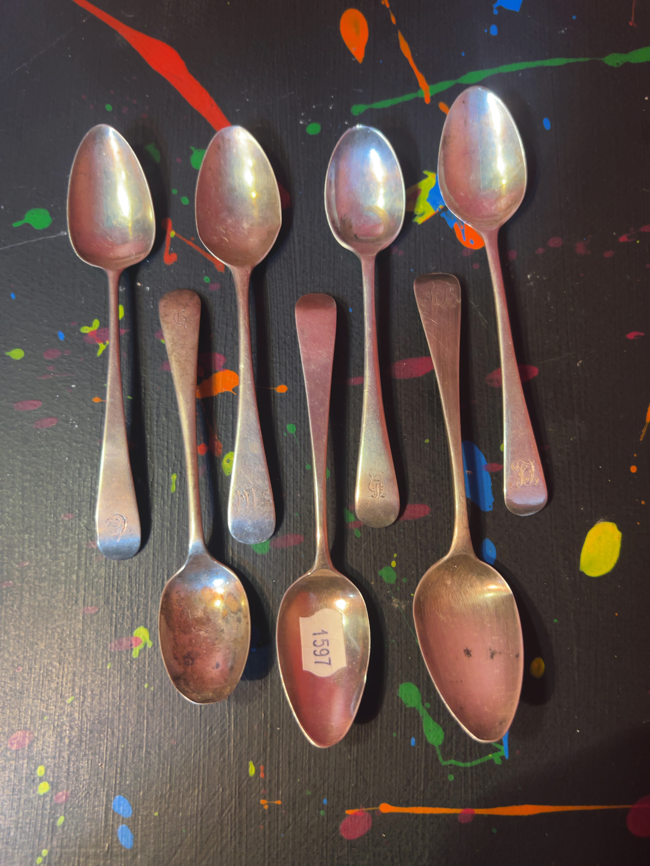 A Collection of Antique Hallmarked Sterling Silver Teaspoons